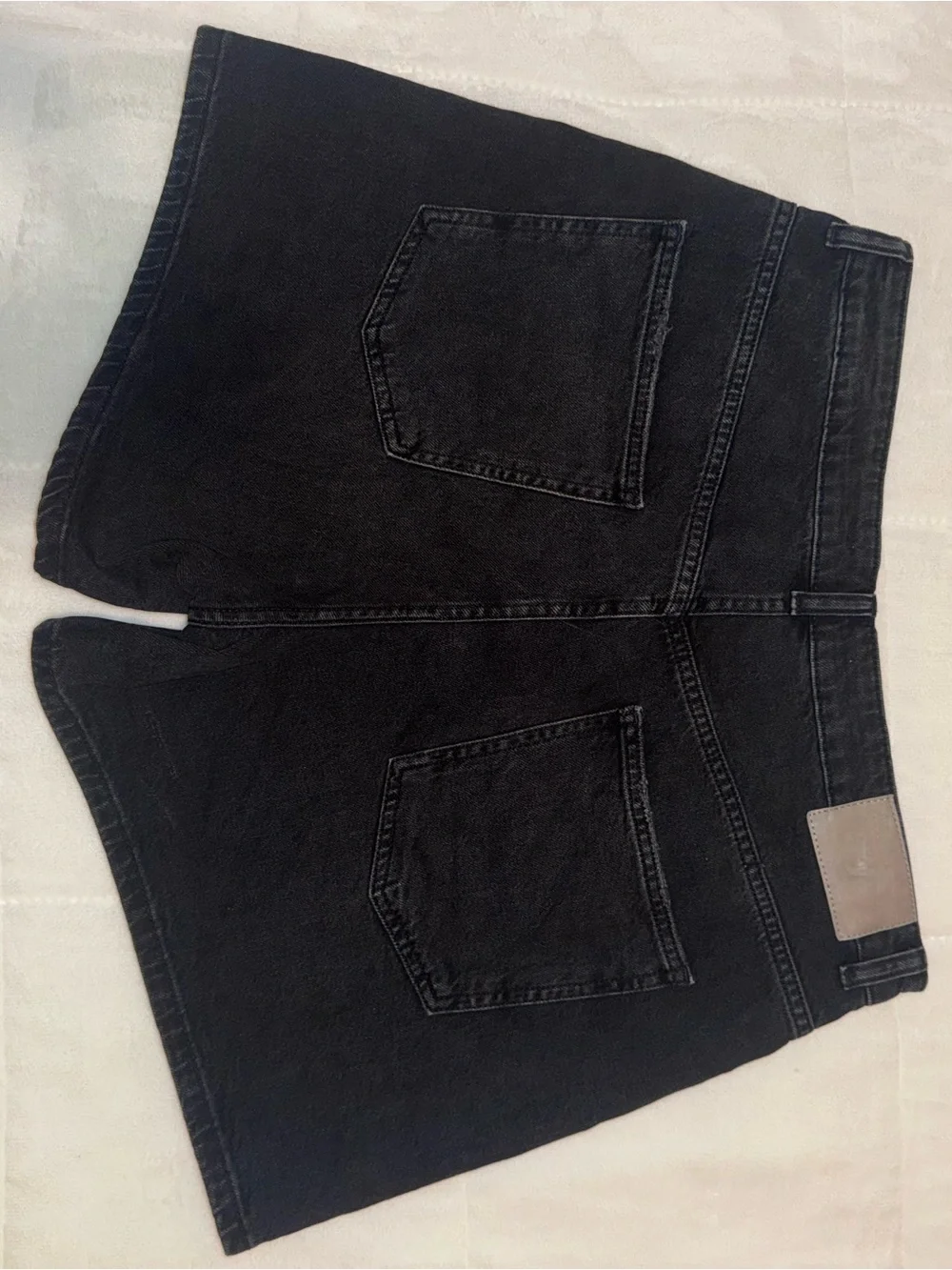 Zara Black High-Waist Denim Shorts